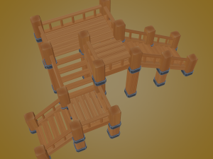 wooden stair 3D Model