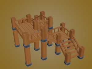 wooden stair 3D Model