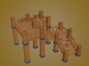 wooden stair 3D Model