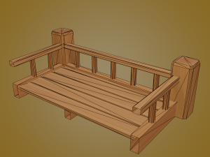 wooden stair 3D Model