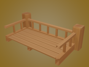 wooden stair 3D Model