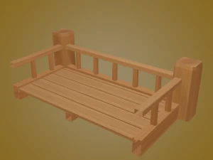 wooden stair 3D Model