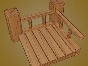 wooden stair 3D Model
