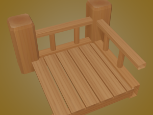 wooden stair 3D Model