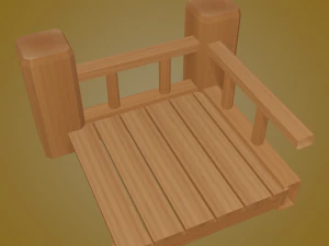 wooden stair 3D Model
