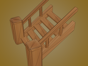 wooden stair 3D Model