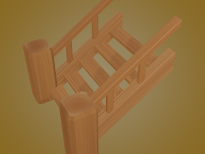 wooden stair 3D Model