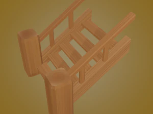 wooden stair 3D Model