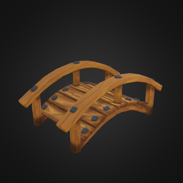 wooden bridge Model 3D .c4d .max .obj .3ds .fbx .stl .blend 
