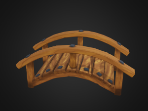 wooden bridge Model 3D