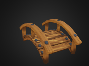 wooden bridge Model 3D