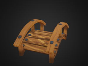 wooden bridge Model 3D