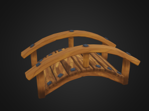 wooden bridge Model 3D