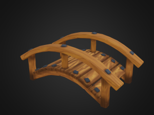 wooden bridge Model 3D