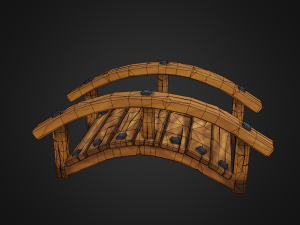 wooden bridge Model 3D