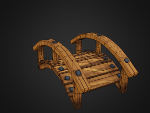 wooden bridge Model 3D