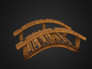 wooden bridge Model 3D