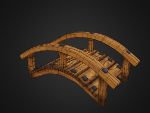 wooden bridge Model 3D