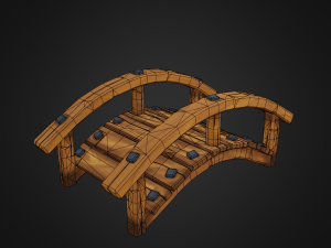 wooden bridge Model 3D