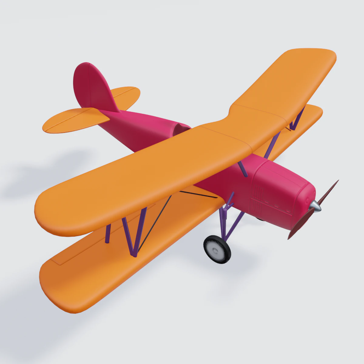 retro airplan 3D Model .c4d .max .obj .3ds .fbx .stl .blend