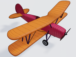 retro airplan Modelo 3D