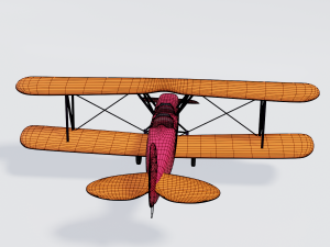 retro airplan Modelo 3D