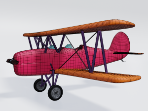 retro airplan Modelo 3D
