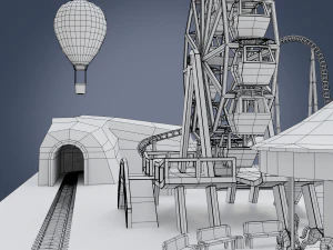 parque de divers&otilde;es Modelo 3D