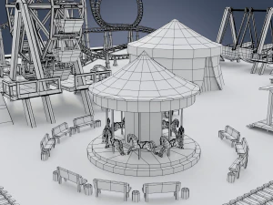 parque de divers&otilde;es Modelo 3D