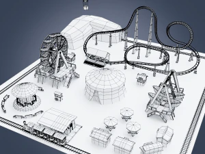 parque de divers&otilde;es Modelo 3D