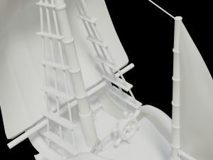 toon sailing ship 3D 모델