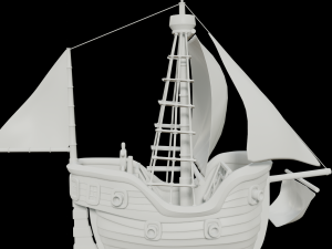 toon sailing ship 3D 모델