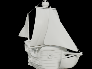 toon sailing ship 3D 모델