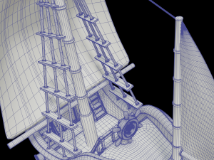 toon sailing ship 3D 모델
