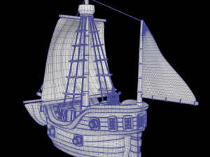 toon sailing ship 3D 모델