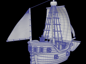 toon sailing ship 3D 모델