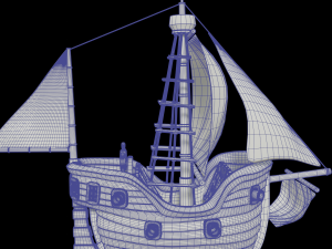 toon sailing ship 3D 모델