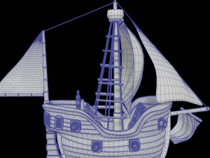 toon sailing ship 3D Model