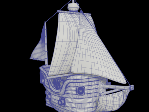 toon sailing ship 3D 모델