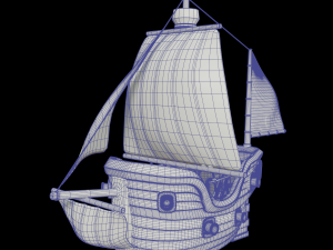 toon sailing ship 3D 모델