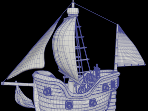 toon sailing ship 3D 모델
