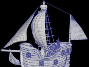 toon sailing ship 3D Model
