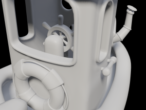 toon tugboat 3D Модель