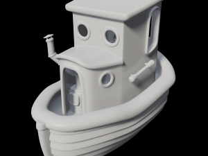 toon tugboat 3D Модель