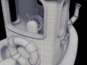 toon tugboat 3D Модель