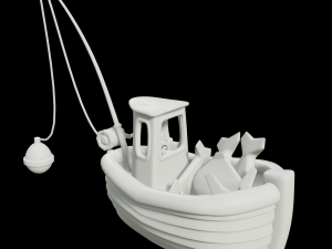toon fishing boat Modelo 3D