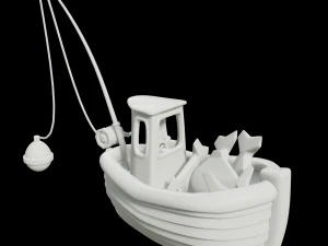 toon рибальський човен 3D Модель