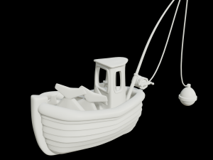 toon fishing boat 3D Model