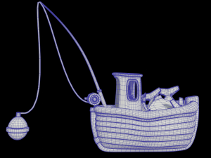 toon fishing boat 3D Model
