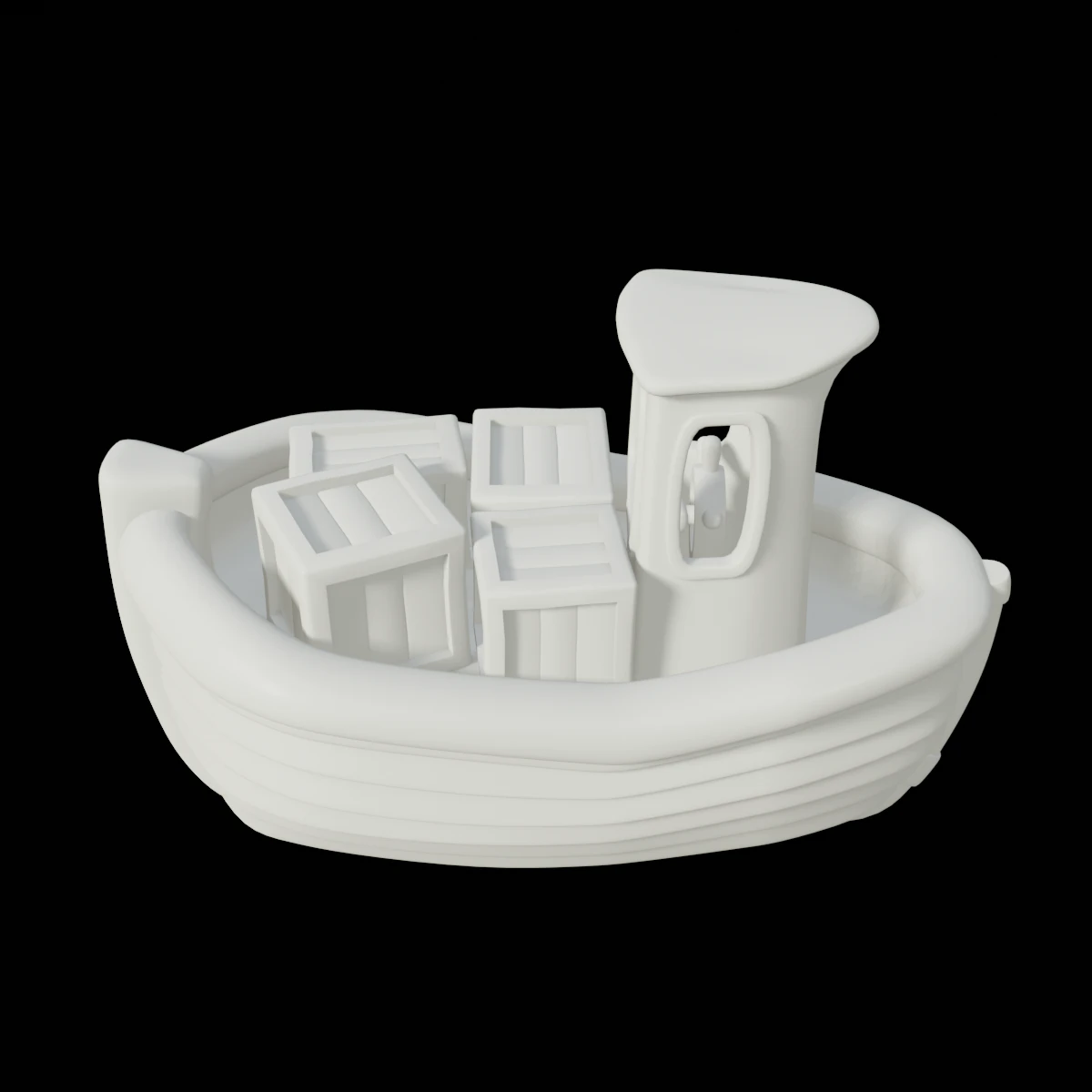 toon cargo boat 3D Model .c4d .max .obj .3ds .fbx .stl .blend 